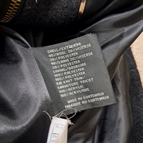 Via Spiga Coat Women's 8 Black Wool Blend Gold Hardware High Neck Classic Winter - Picture 8 of 13